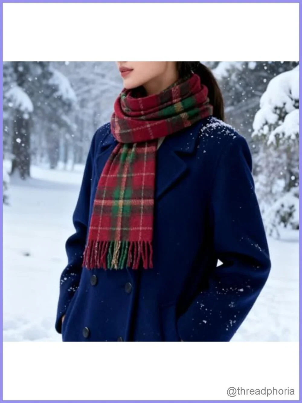 Cashmere-Like Plaid Winter Scarf Shawl Wrap Warm Cozy Long Fringe